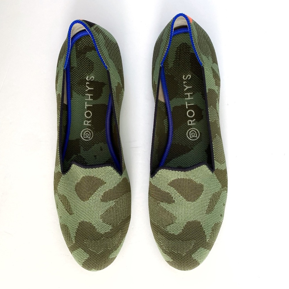 ROTHYS CAMO OLIVE GREEN PRINT KNIT THE LOAFER SLIP ON SHOES SIZE 11 - Picture 6 of 12